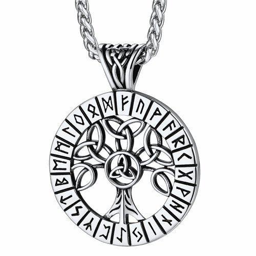 Norse Viking Rune Tree Of Life Necklace Amulet For Men