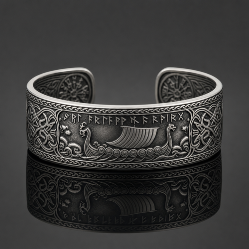 Viking Longship Drakkar Bangle Bracelet
