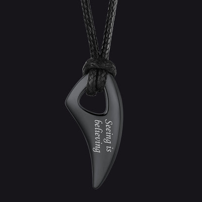 Norse Viking Wolf Tooth Spear Pendant Necklace for Men