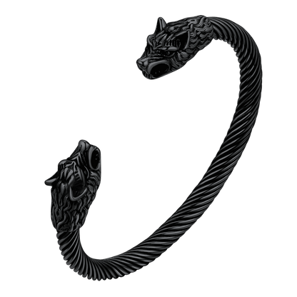 Viking Wolf Head Arm Ring Cuff Bracelet For Men