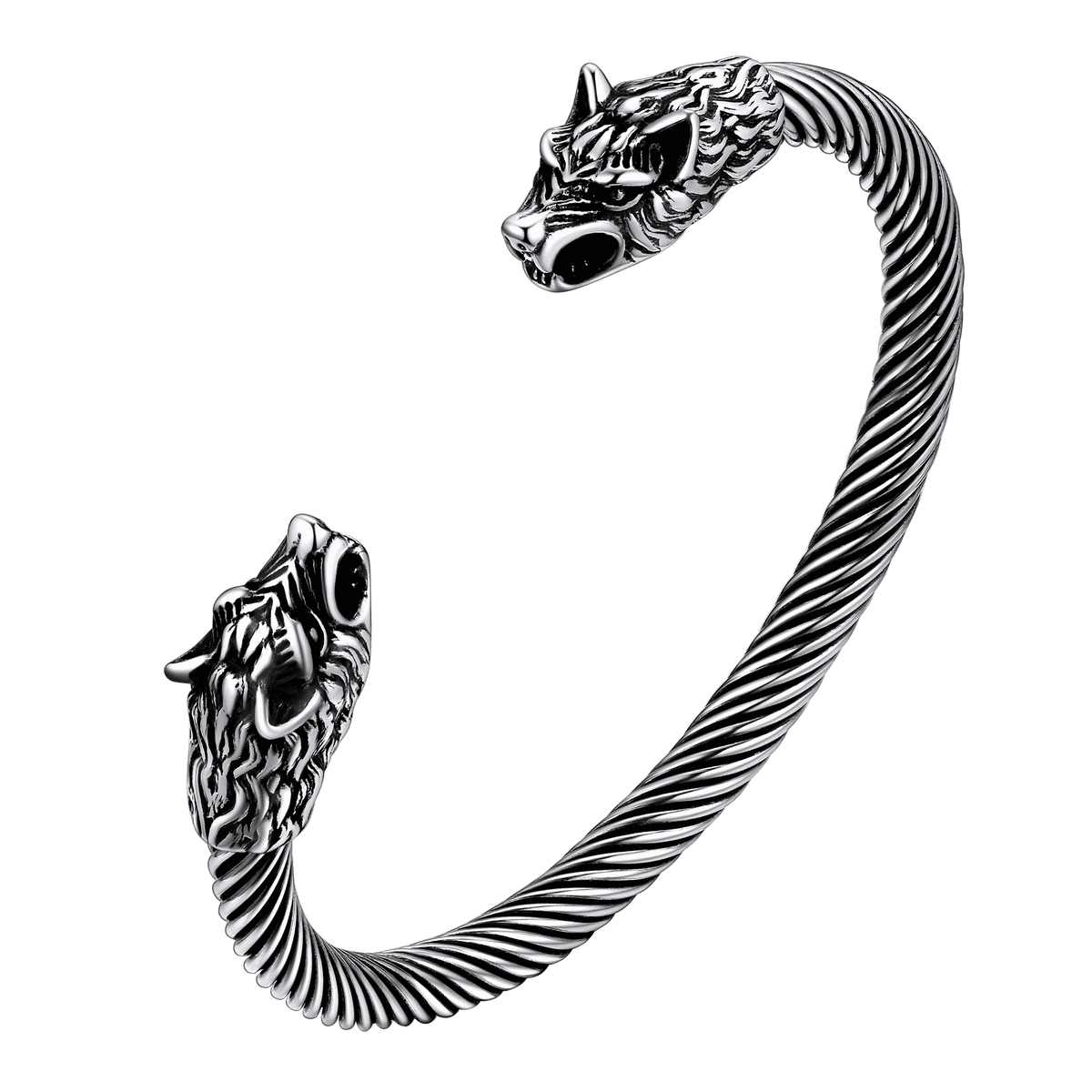Viking Wolf Head Arm Ring Cuff Bracelet For Men