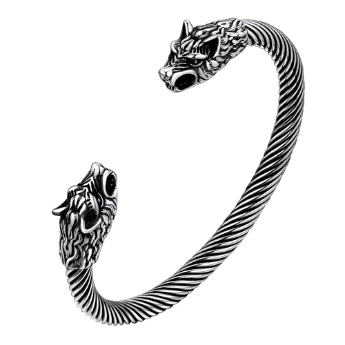 Viking Wolf Head Arm Ring Cuff Bracelet For Men