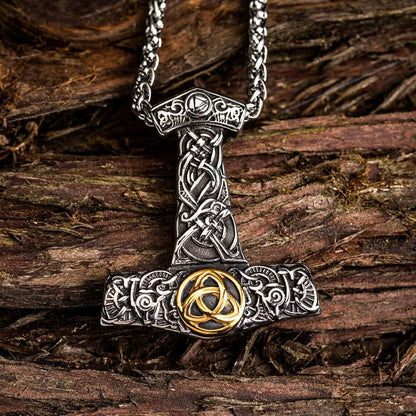 Stainless Steel Mjolnir Viking Necklace