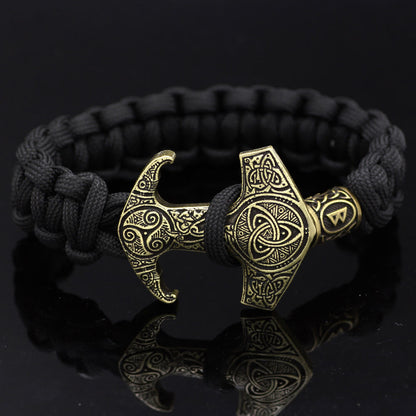 Odin Rune Bead Thor Hammer Mjolnir Bracelet