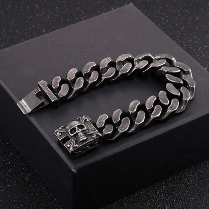 Skull Clasp Cuban Bracelet