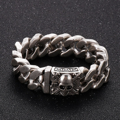 Skull Clasp Cuban Bracelet
