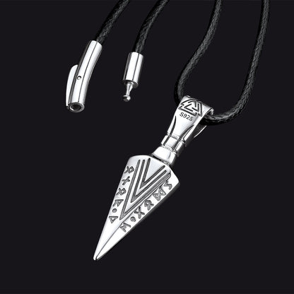 Viking Odin Gungnir Sword Necklace with Runes For Men