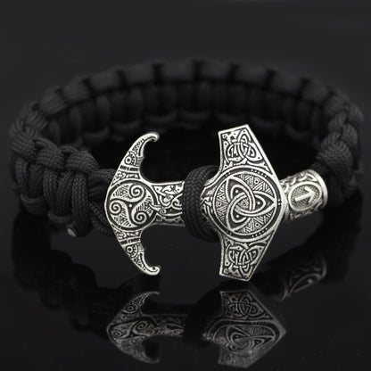 Odin Rune Bead Thor Hammer Mjolnir Bracelet