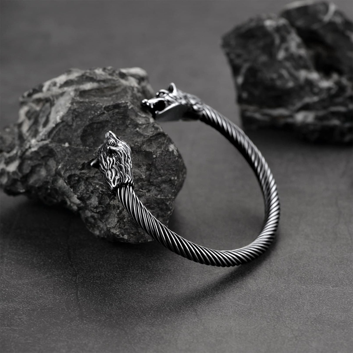 Viking Wolf Head Arm Ring Cuff Bracelet For Men