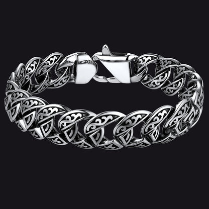 Stainless Steel Celtic Chunky Cuban Link Chain Bracelet for Men
