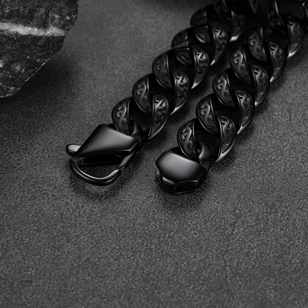 Stainless Steel Celtic Chunky Cuban Link Chain Bracelet for Men