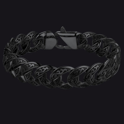 Stainless Steel Celtic Chunky Cuban Link Chain Bracelet for Men