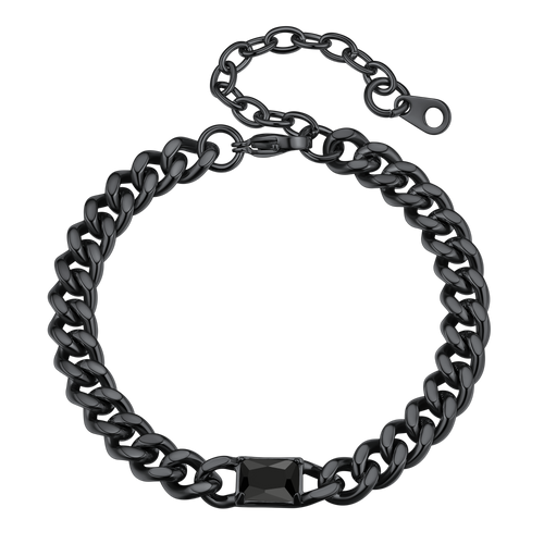 Cubic Zirconia Thick Chain Bracelet for Women Men