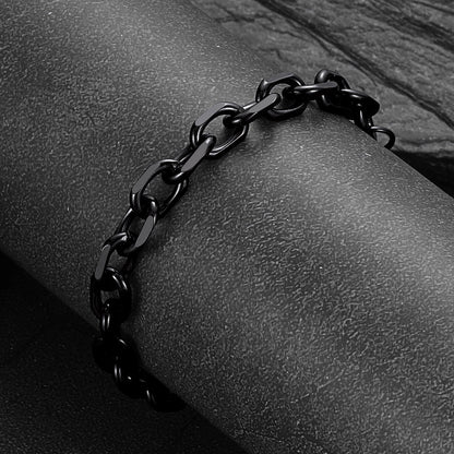 Stainless Steel Rolo Link Bracelet for Men