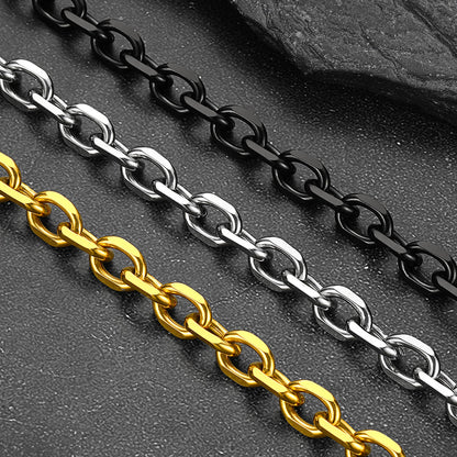 Stainless Steel Rolo Link Bracelet for Men