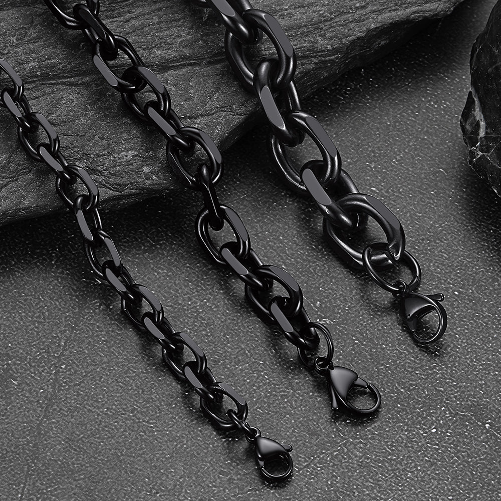 Stainless Steel Rolo Link Bracelet for Men