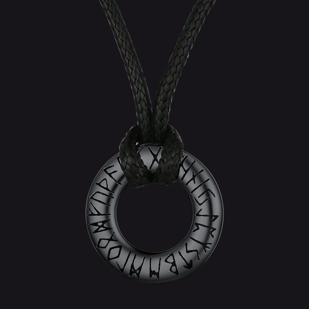 Norse Viking Rune Circle Chain Necklace for Men Women