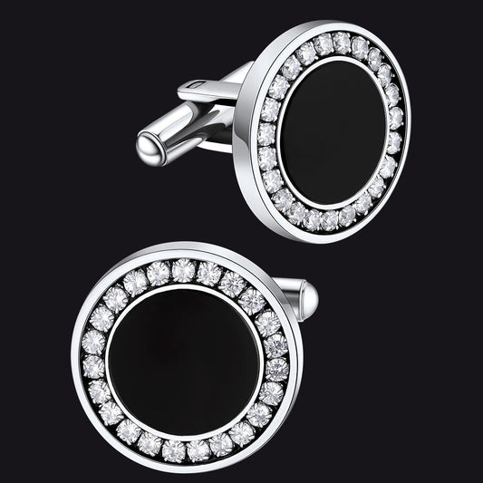 Wedding Black Onyx Cufflinks for Men Groom