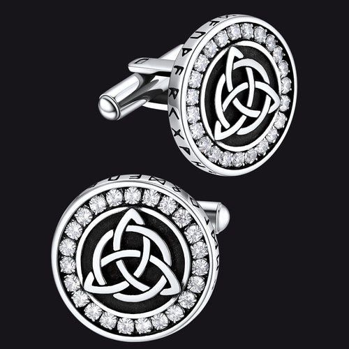 Viking Rune Celtic Knot Cufflinks for Men