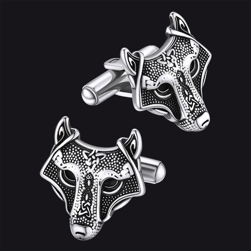 Norse Viking Celtic Wolf Cufflinks For Men