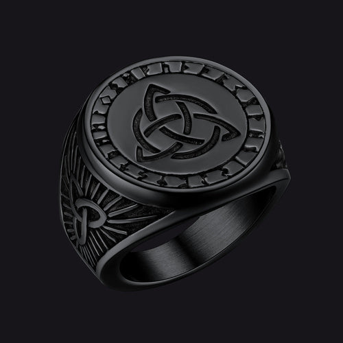 Viking Celtic Knot Signet Ring for Men