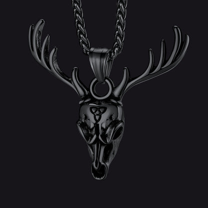 Viking Deer Necklace With Celtic Knot Christmas Gift for Men Women