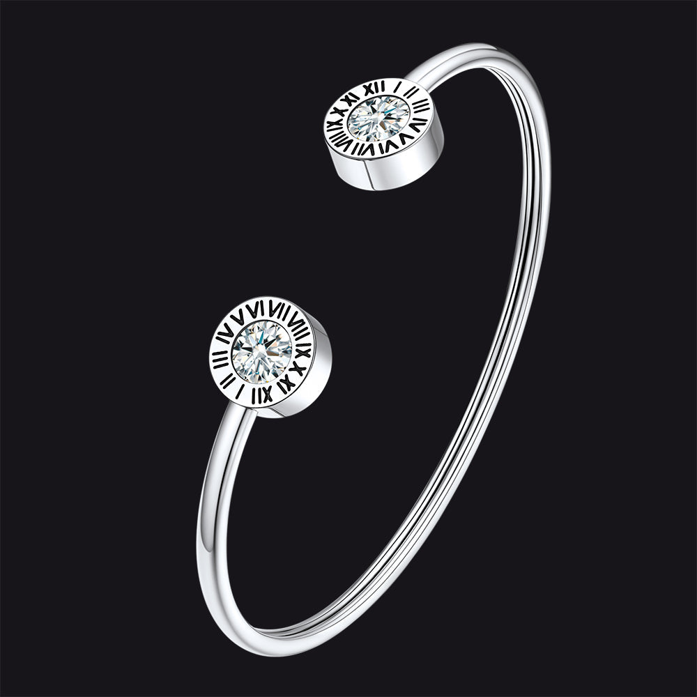 Roman Numerals Birthstone Bracelets for Men Women