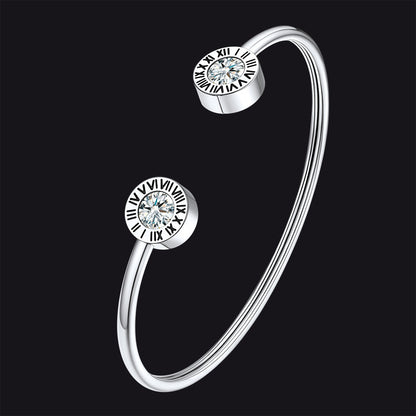 Roman Numerals Birthstone Bracelets for Men Women