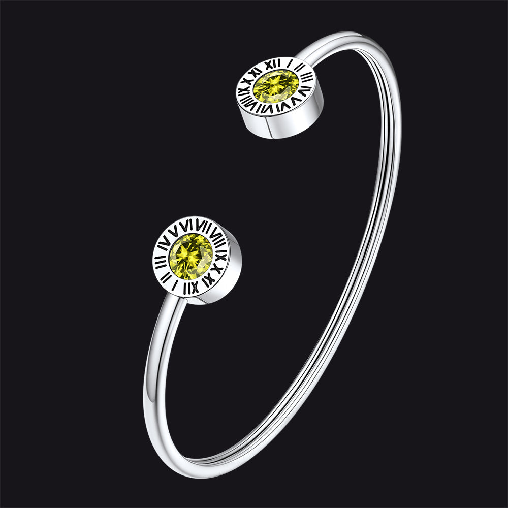 Roman Numerals Birthstone Bracelets for Men Women