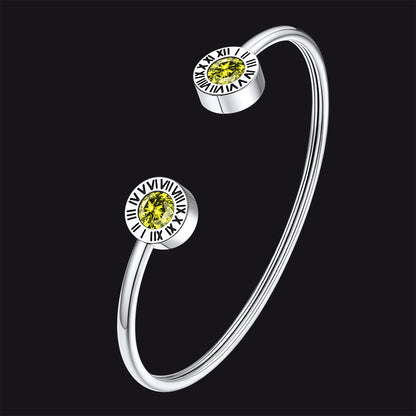 Roman Numerals Birthstone Bracelets for Men Women