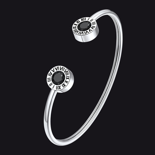 Roman Numerals Birthstone Bracelets for Men Women