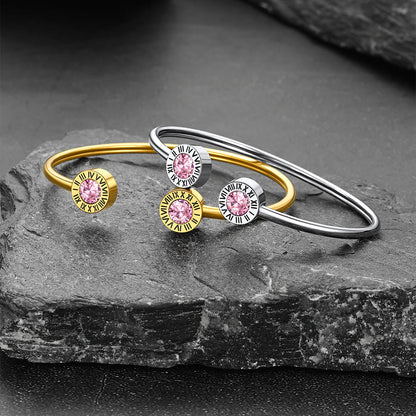 Roman Numerals Birthstone Bracelets for Men Women