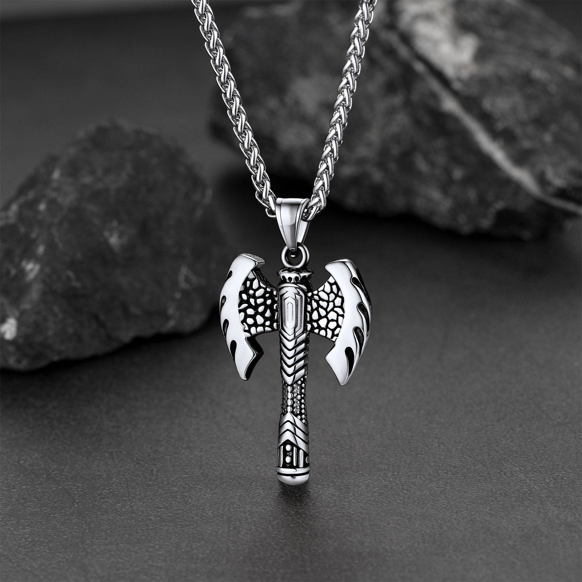 Norse Viking Solid Axe of Perun Necklace Amulet