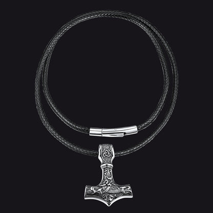 Norse Viking Thor's Hammer Necklace Mjolnir Pendant for Men