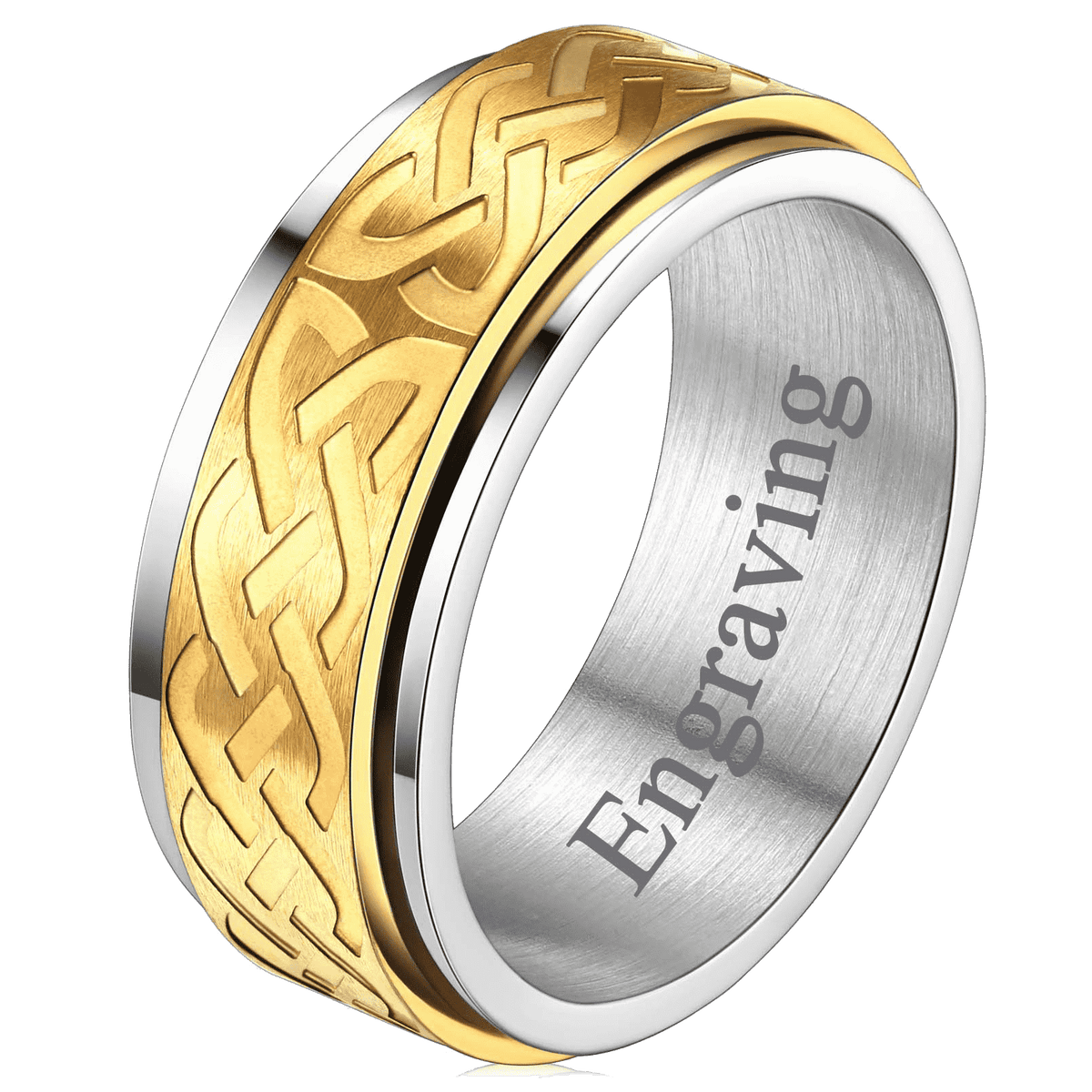 Celtic Knot Spinner Ring Anxiety Rotatable Ring For Men