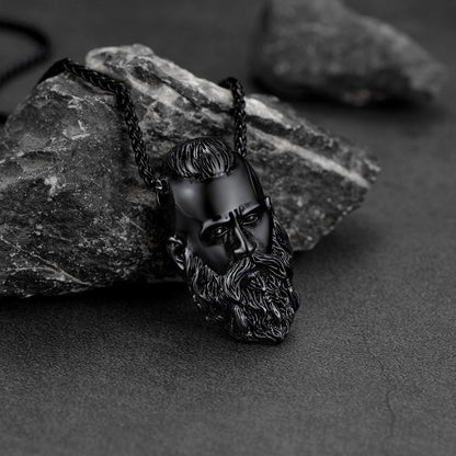 Nordic Viking Head Necklace Amulet Jewelry for Men Boys