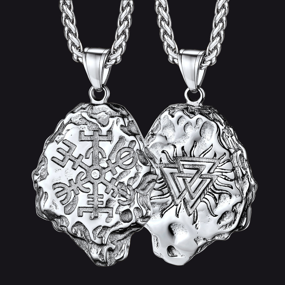 Viking Compass Guiding Pendant Necklace for Men