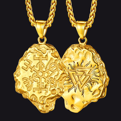 Viking Compass Guiding Pendant Necklace for Men