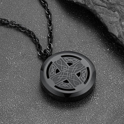 Custom Picture Celtic Knot Cross Locket Aromatherapy Essential Oil Necklaces for Men