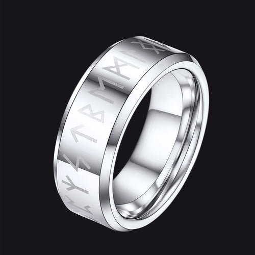 Norse Viking Runes Viking Band Ring for Men Women 8MM