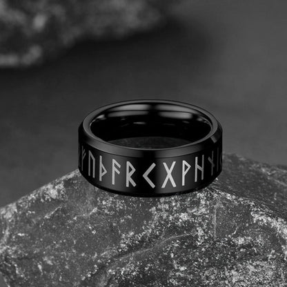 Norse Viking Runes Viking Band Ring for Men Women 8MM
