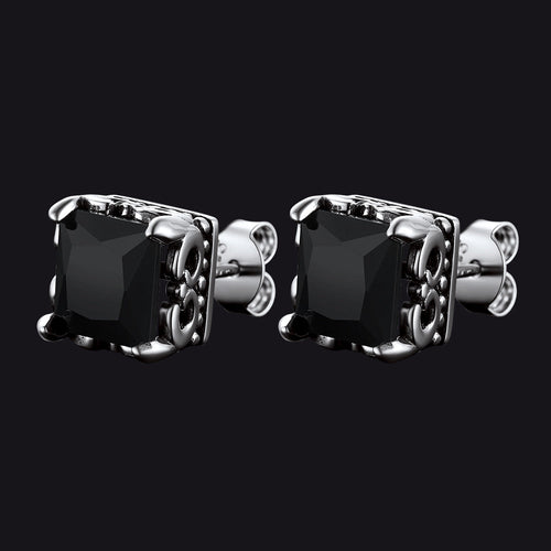 Celtic Diamond Stud Earrings in Sterling Silver for Men Women