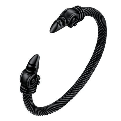 FaithHeart Viking Raven Cuff Bracelet Bangle for Men