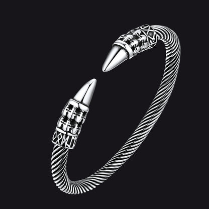 Viking Runes Skull Arm Ring Dangle Bracelet for Men