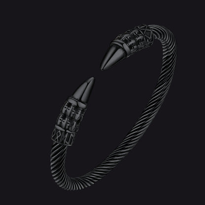 Viking Runes Skull Arm Ring Dangle Bracelet for Men