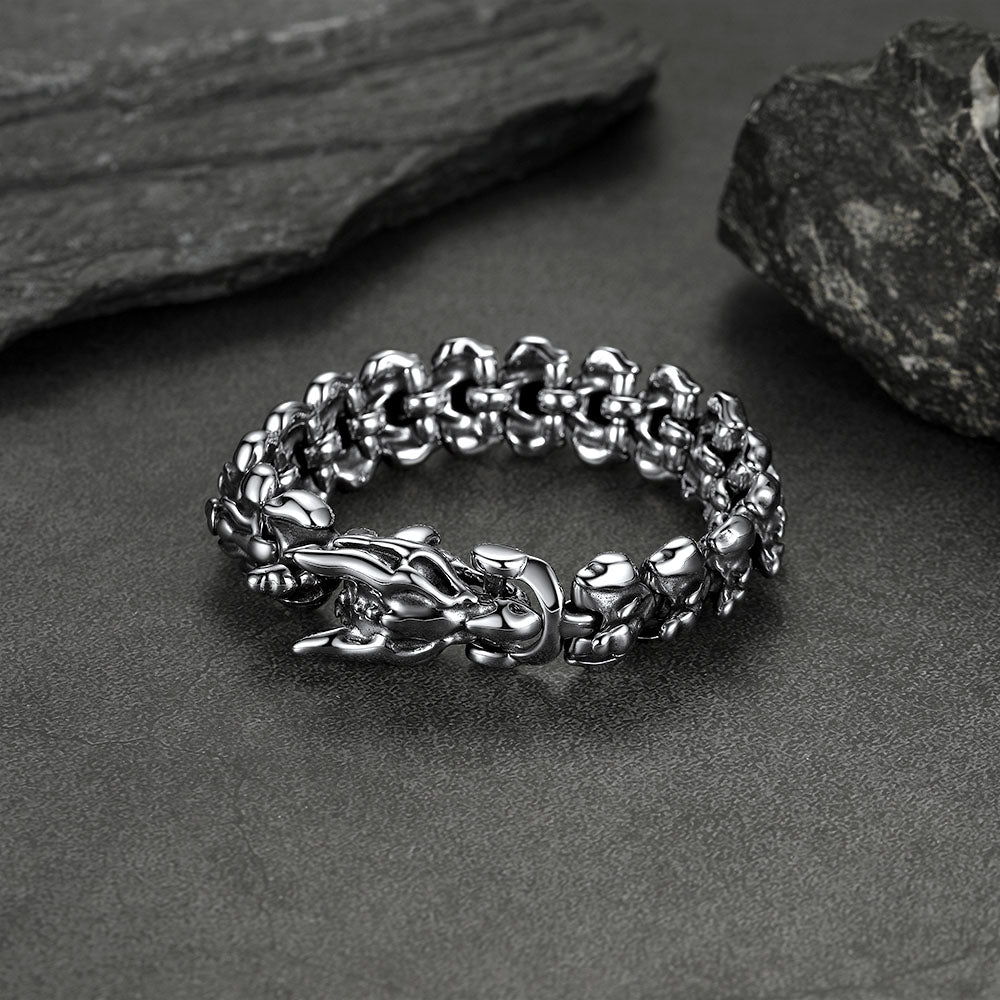 Viking Dragon Head Bracelet Stainless Punk Bracelet