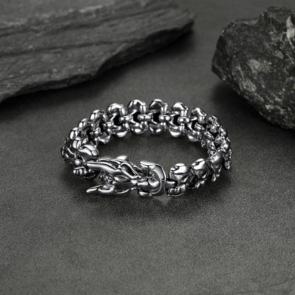 Viking Dragon Head Bracelet Stainless Punk Bracelet
