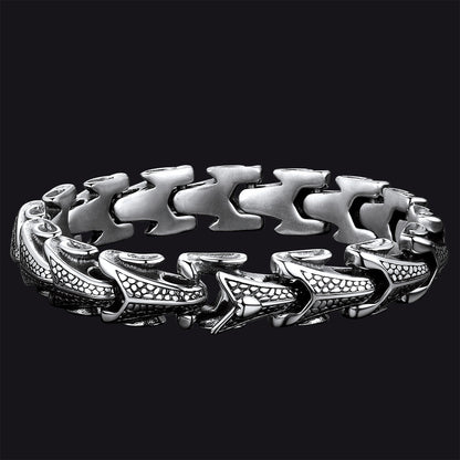 Chunky Dragon Chain Bracelet for Men in Stainless Steel