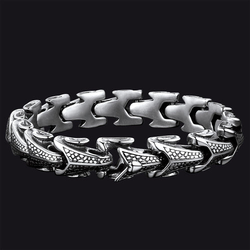 Chunky Dragon Chain Bracelet for Men in Stainless Steel