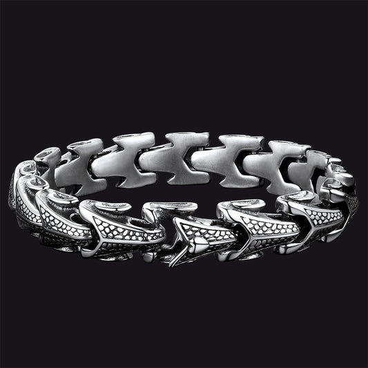 Chunky Dragon Chain Bracelet for Men in Stainless Steel